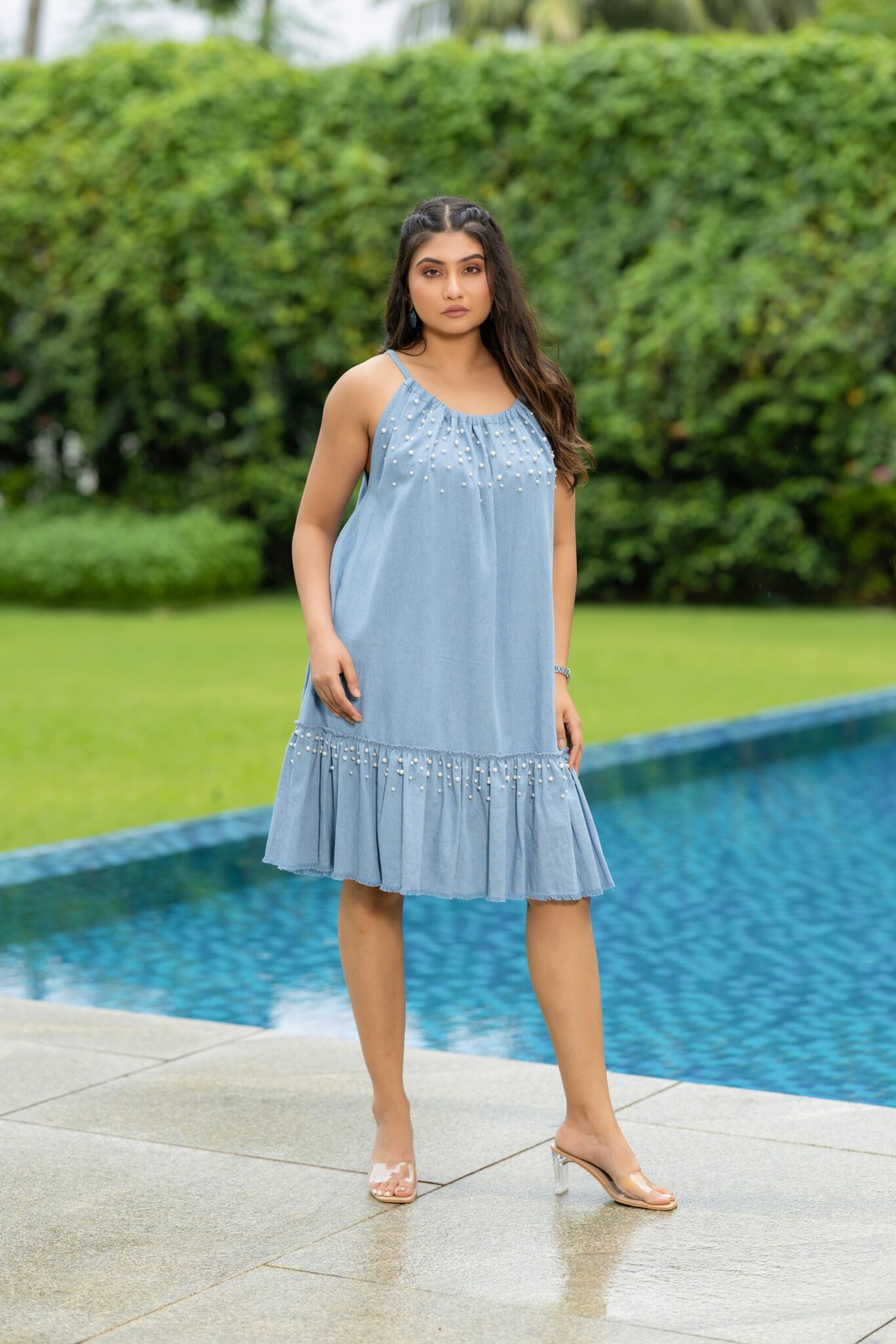 Denim Dewdrop Dress