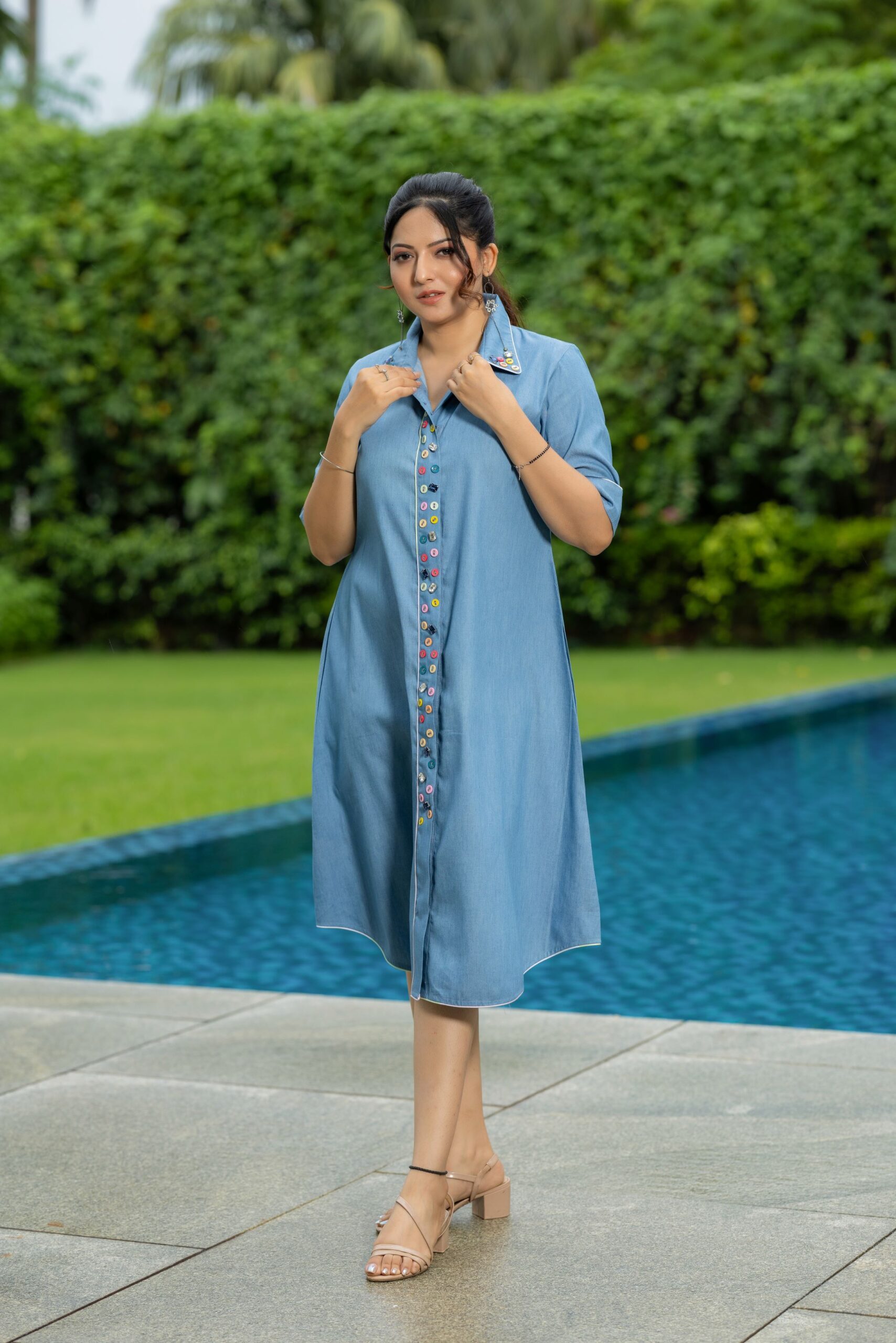 Boozy Button Dress - Image 5